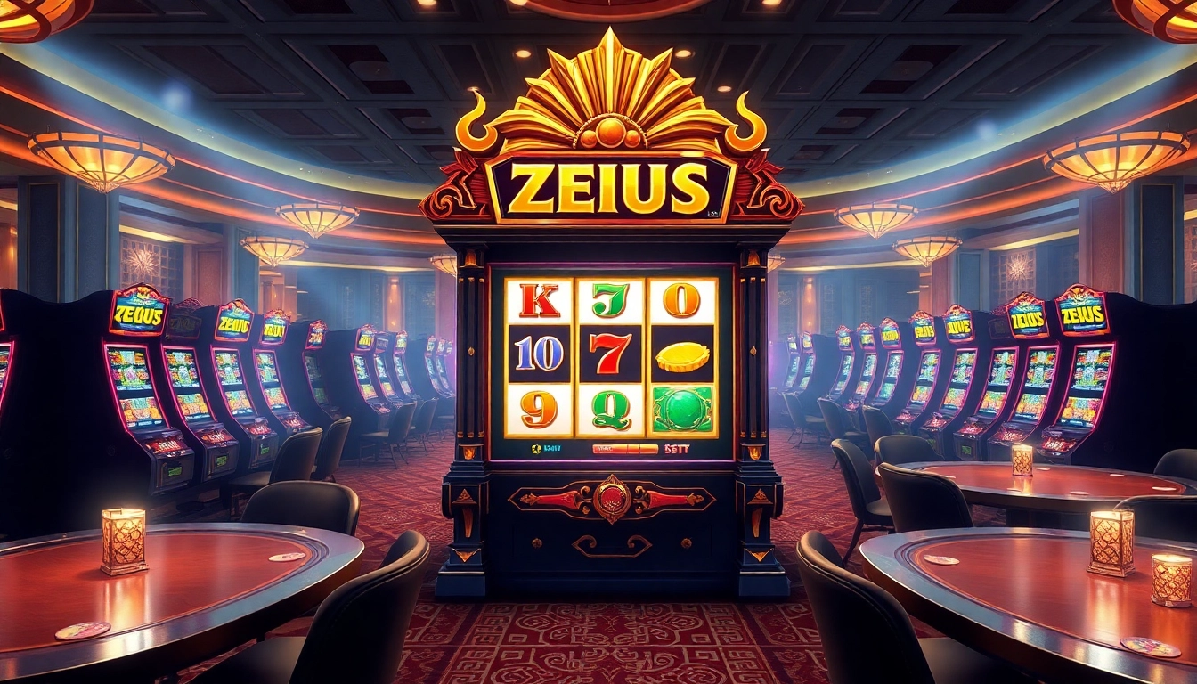 Experience thrilling moments with the slot zeus game featuring a vibrant casino setting.