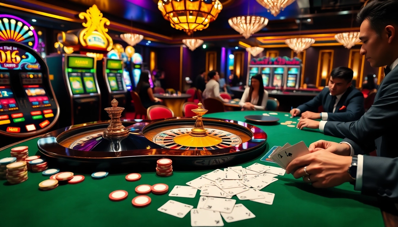 Vivez l'excitation des casinos en ligne avec des joueurs engagés autour d'une table de roulette.