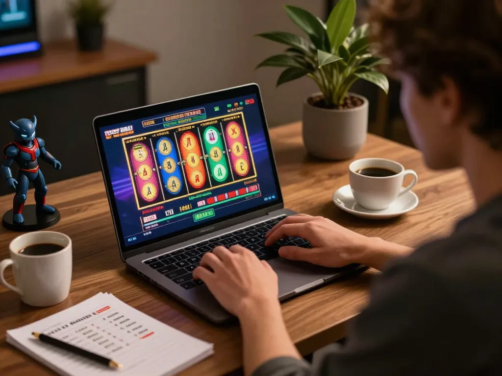 Engaging online gaming display with slot deposit 2rb strategy notes and vibrant reels in view.