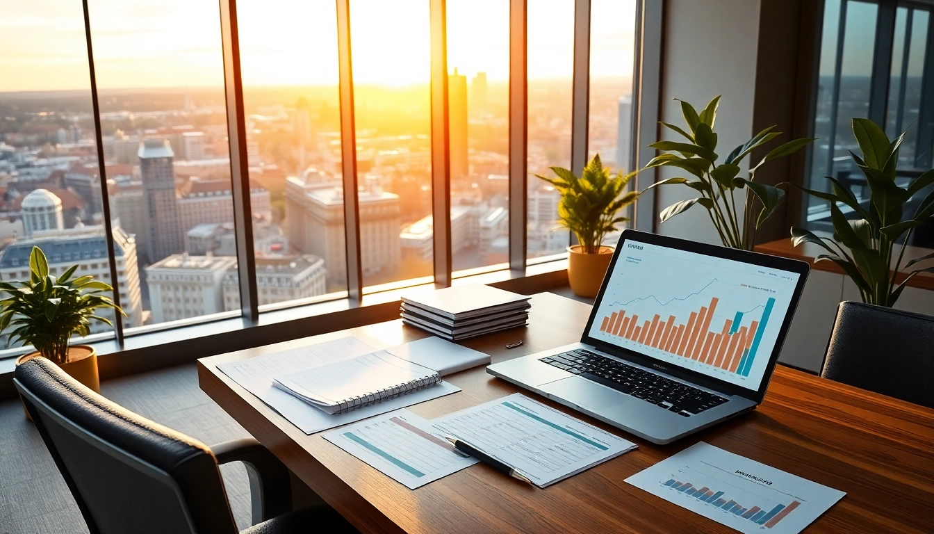 Showcasing a Luxembourg holding company workspace highlighting financial growth strategies.