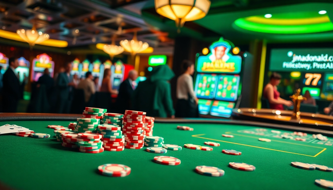 Rasakan kegembiraan jmacdonaldphoto.com dengan visual kasino yang hidup, menampilkan keping poker dan mesin slot.