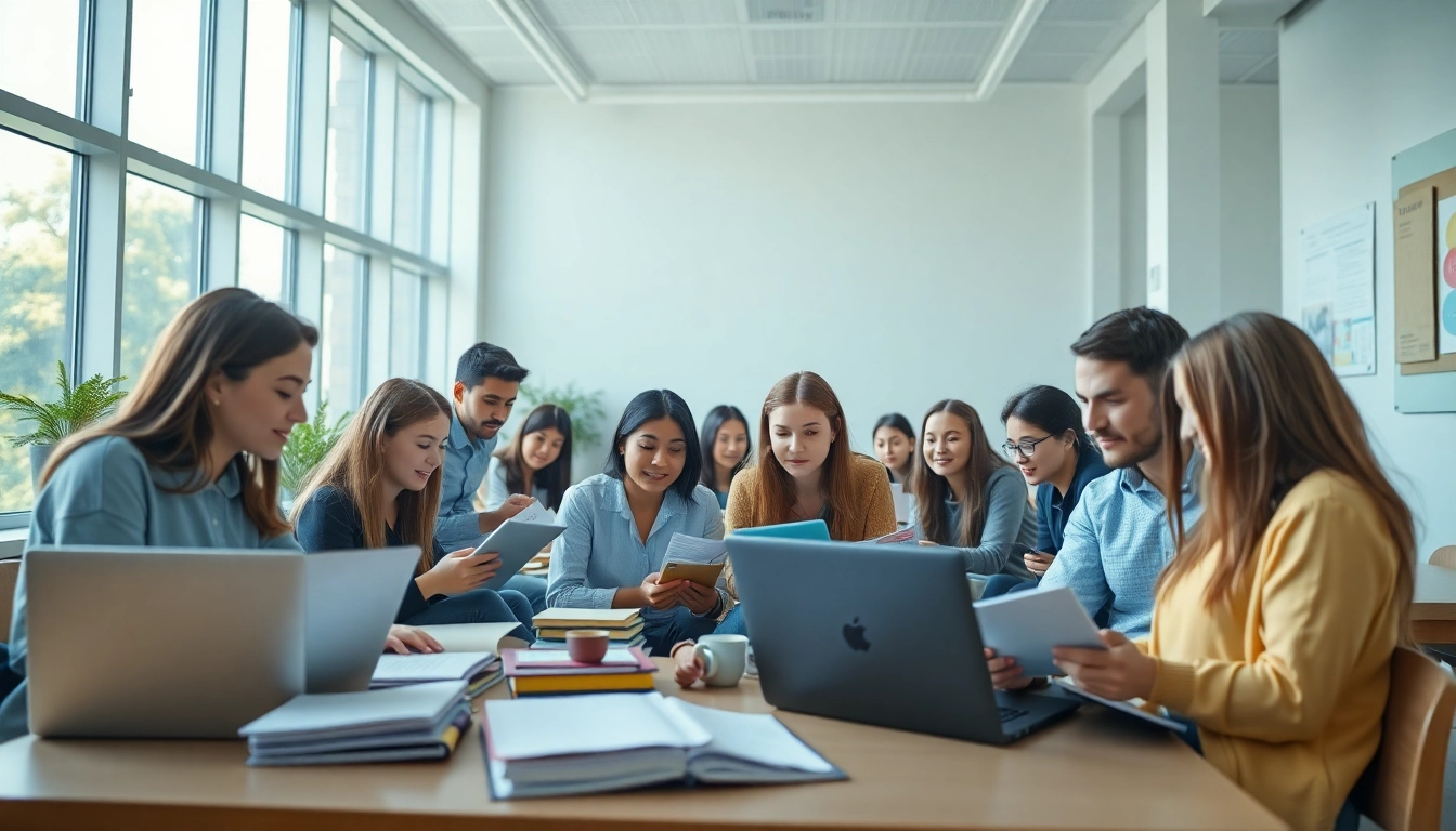 Enhancing exam support in a modern study environment with students collaborating effectively.