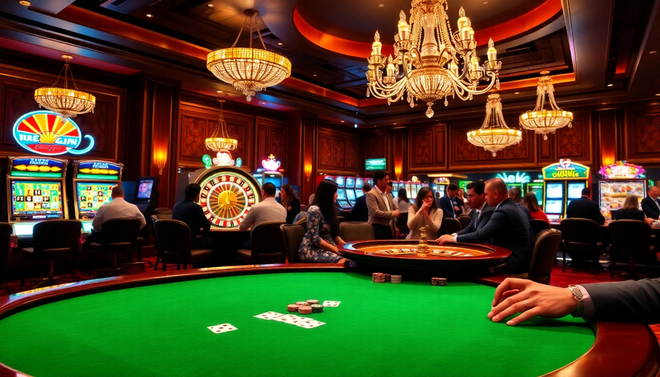 Experience thrilling gambling moments at https://f168.group/ in a luxurious casino setting.