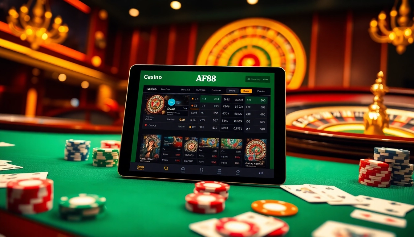 Experience thrilling gambling at AF88 with vibrant casino visuals and engaging betting interfaces.