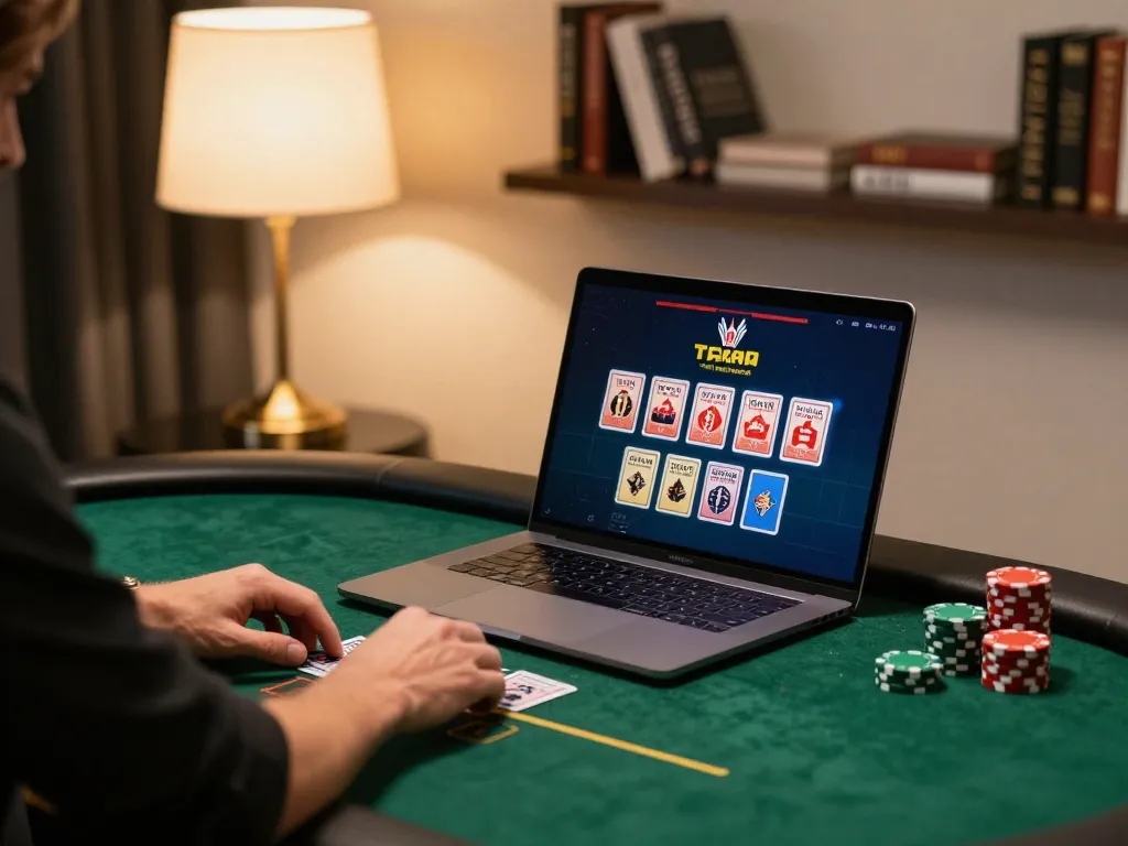 Player engaging in online sunwin poker game, showcasing vibrant gameplay and strategic betting