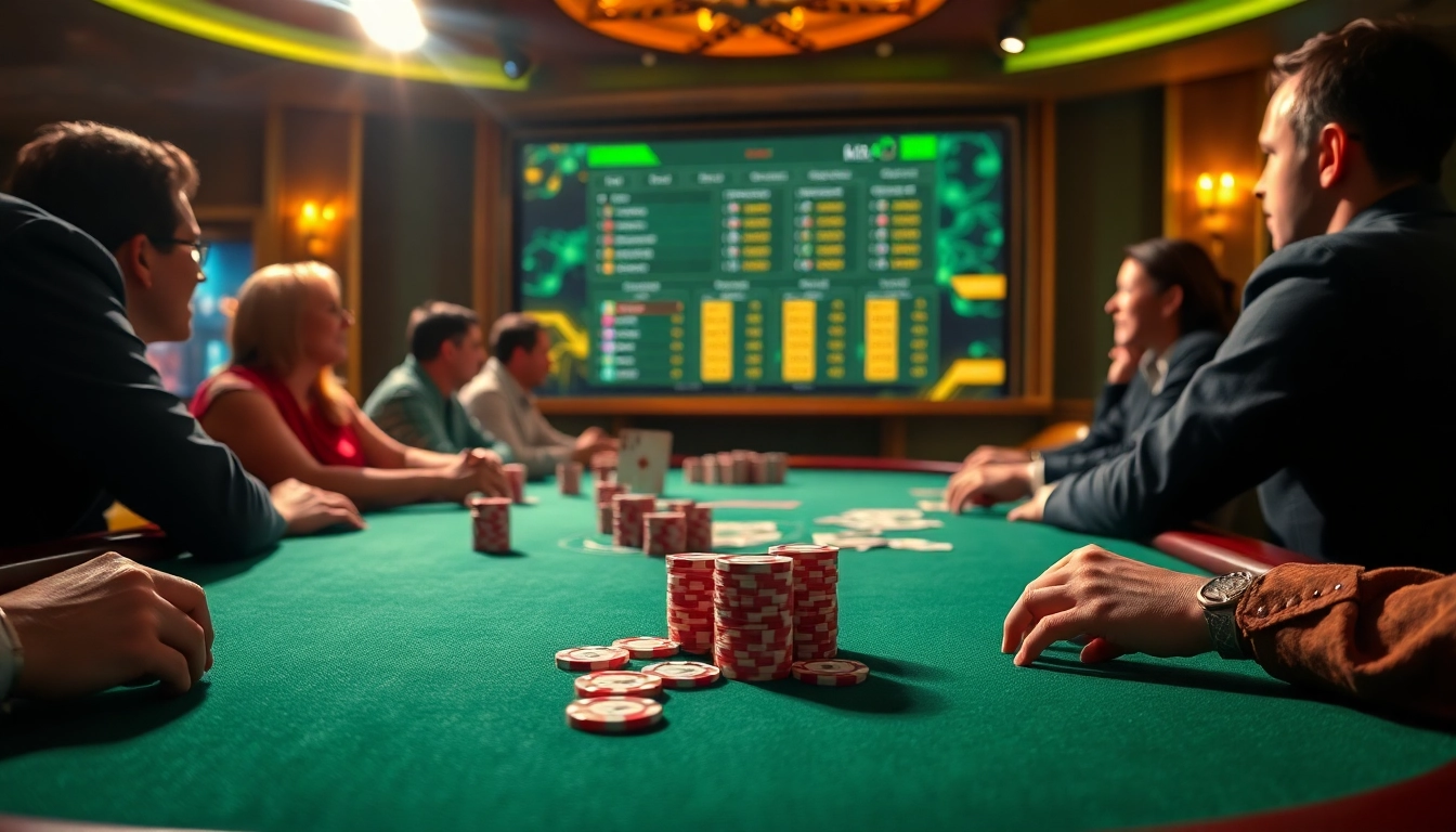 Pemain yang terlibat menikmati permainan poker dengan antarmuka kit4d di kasino mewah