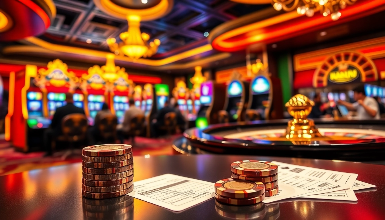 MABAR88 Win dipamerkan di kasino kelas atas dengan para pemain yang menikmati mesin slot dan suasana mewah.