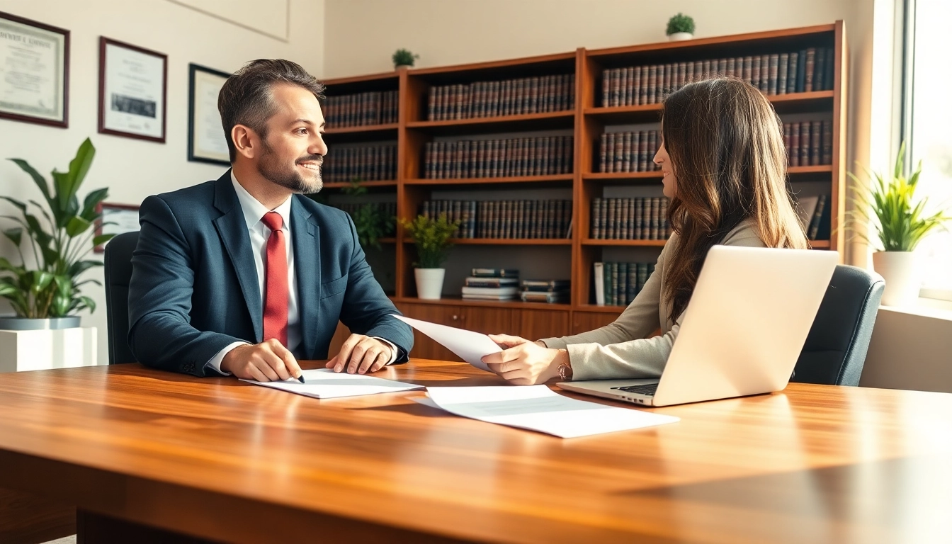 Grand Junction Personal Injury Lawyer consulting with a client in a professional office.