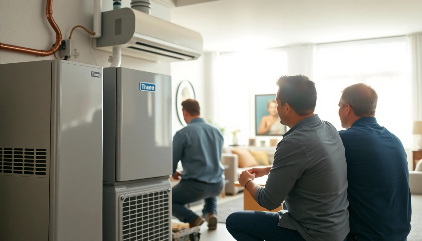 Trane Canada HVAC system installation showcasing professional technicians at work.