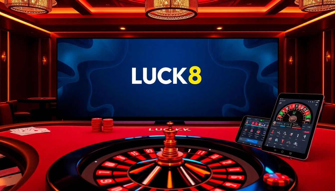 LUCK8 online casino interface showing vibrant games and professional dealers enhancing gambling excitement.