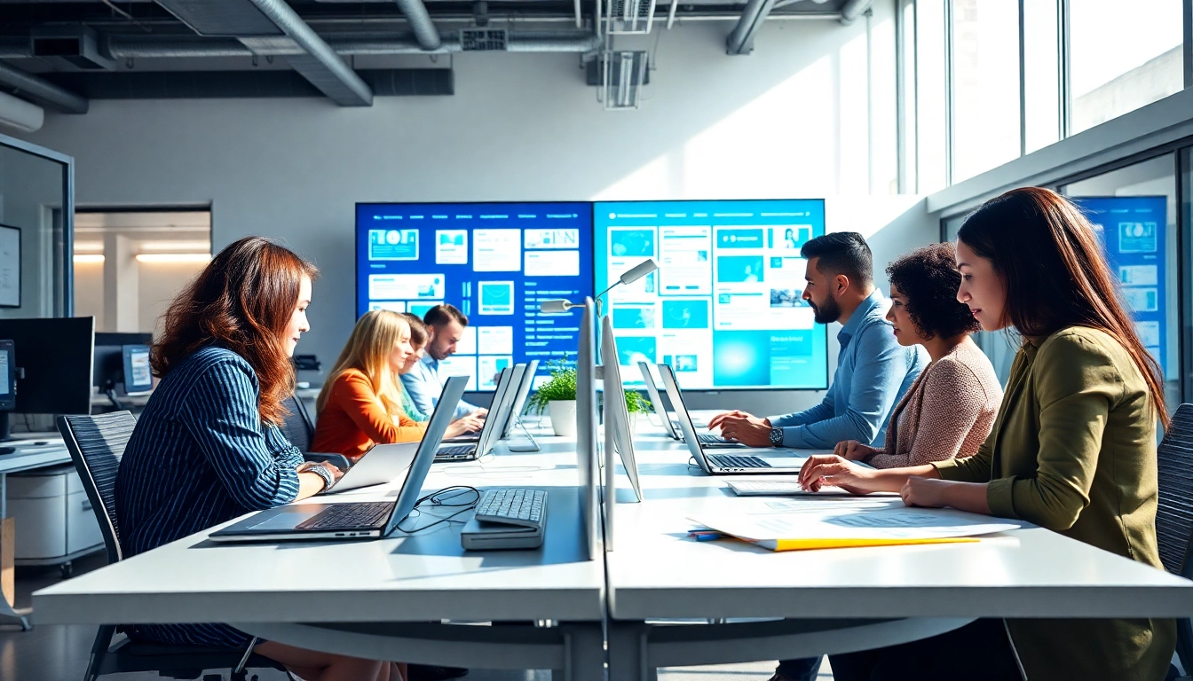 Creating innovative web design essex for small business in a collaborative office space.