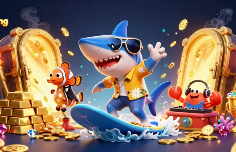 Engage with link mahjong's thrilling action as cartoon characters surf on golden coins!